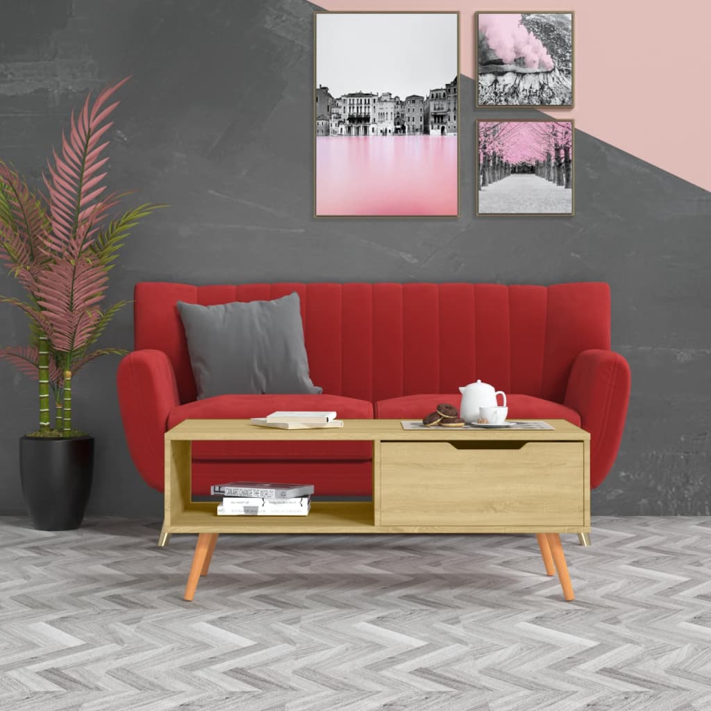 Couchtisch Sonoma-Eiche 100x49,5x43 cm Holzwerkstoff - Pazzar.ch