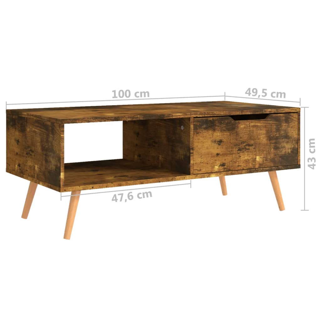 Couchtisch Räuchereiche 100x49,5x43 cm Holzwerkstoff - Pazzar.ch