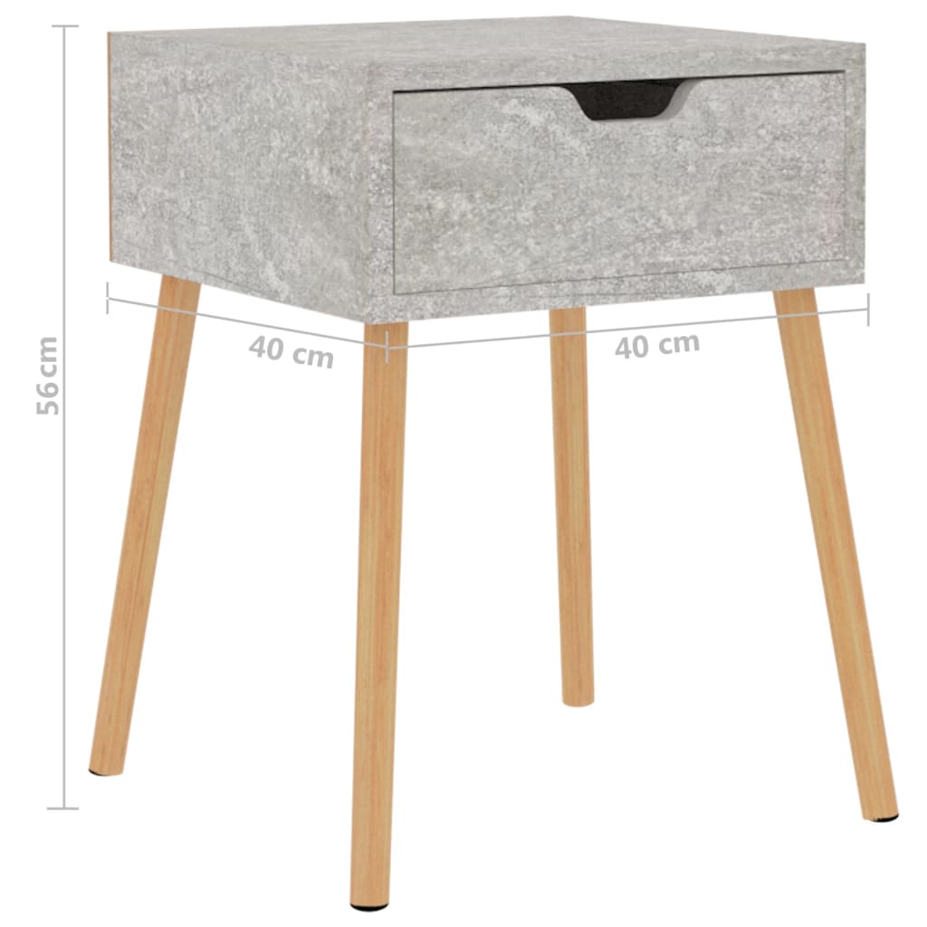 Nachttische 2 Stk. Betongrau 40x40x56 cm Holzwerkstoff - Pazzar.ch