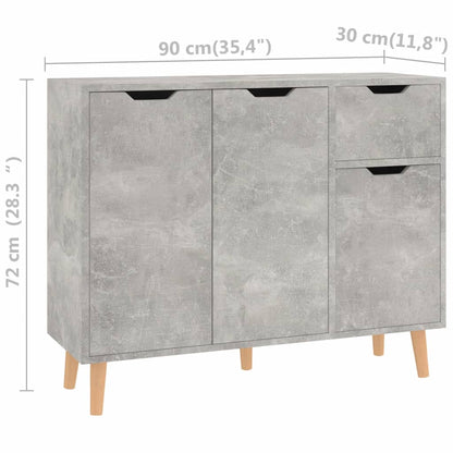 Sideboard Betongrau 90x30x72 cm Holzwerkstoff - Pazzar.ch