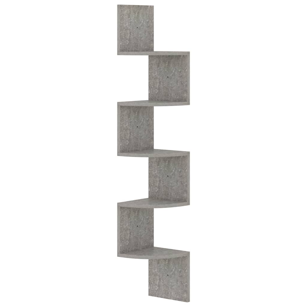 Wand-Eckregal Betongrau 19x19x123 cm Holzwerkstoff - Pazzar.ch