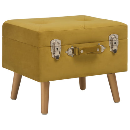 Hocker mit Stauraum 40 cm Senfgelb Samt - Pazzar.ch