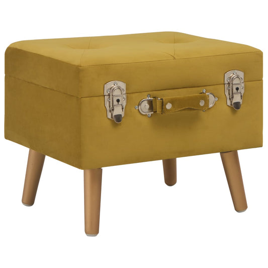 Hocker mit Stauraum 40 cm Senfgelb Samt - Pazzar.ch
