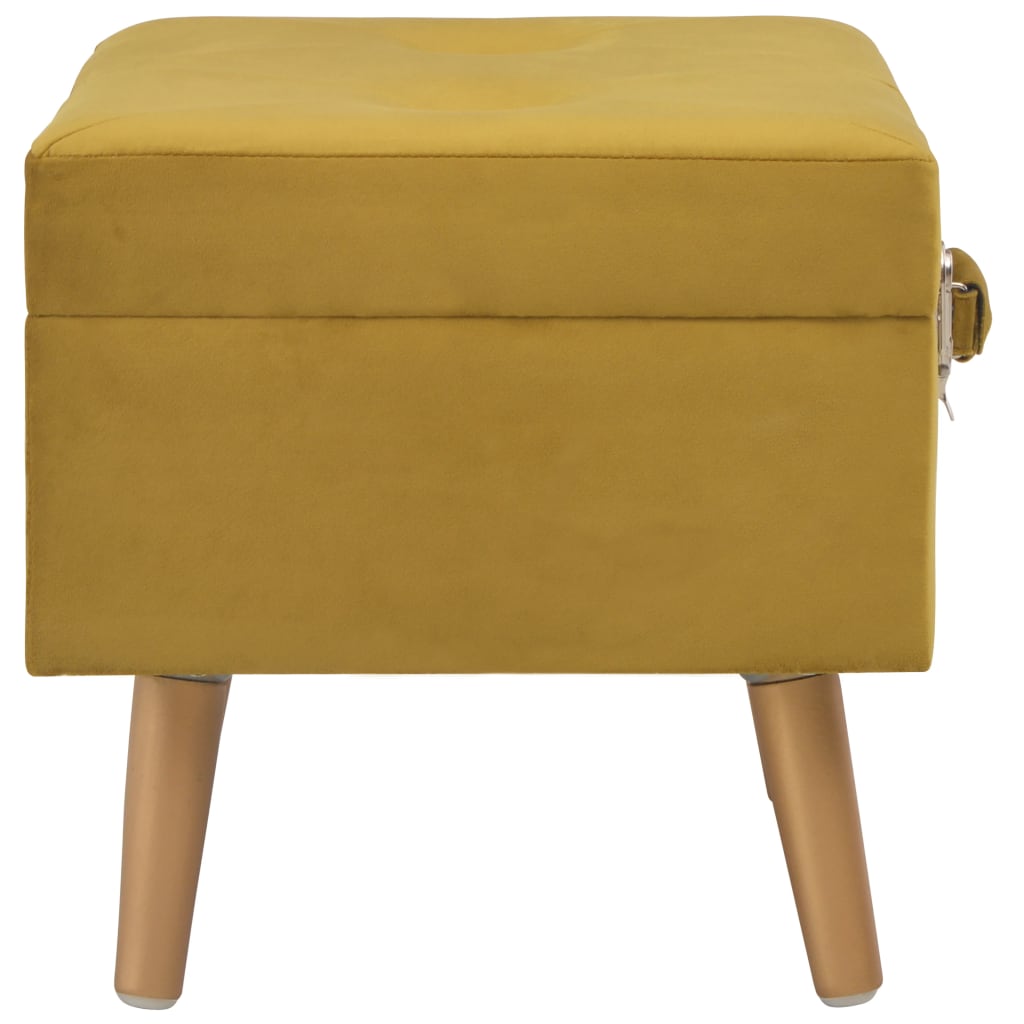 Hocker mit Stauraum 40 cm Senfgelb Samt - Pazzar.ch