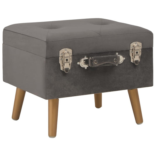 Hocker mit Stauraum 40 cm Grau Samt - Pazzar.ch