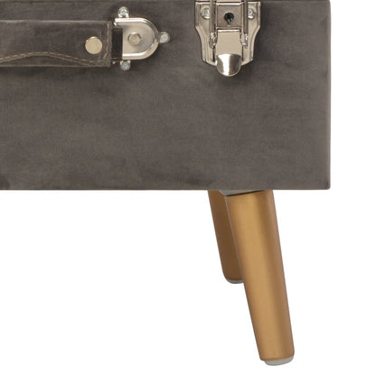 Hocker mit Stauraum 40 cm Grau Samt - Pazzar.ch