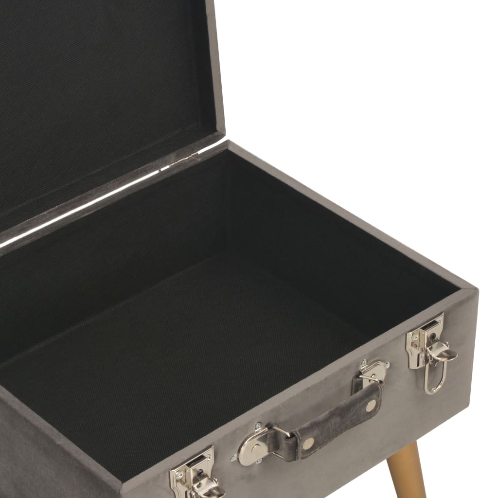 Hocker mit Stauraum 40 cm Grau Samt - Pazzar.ch