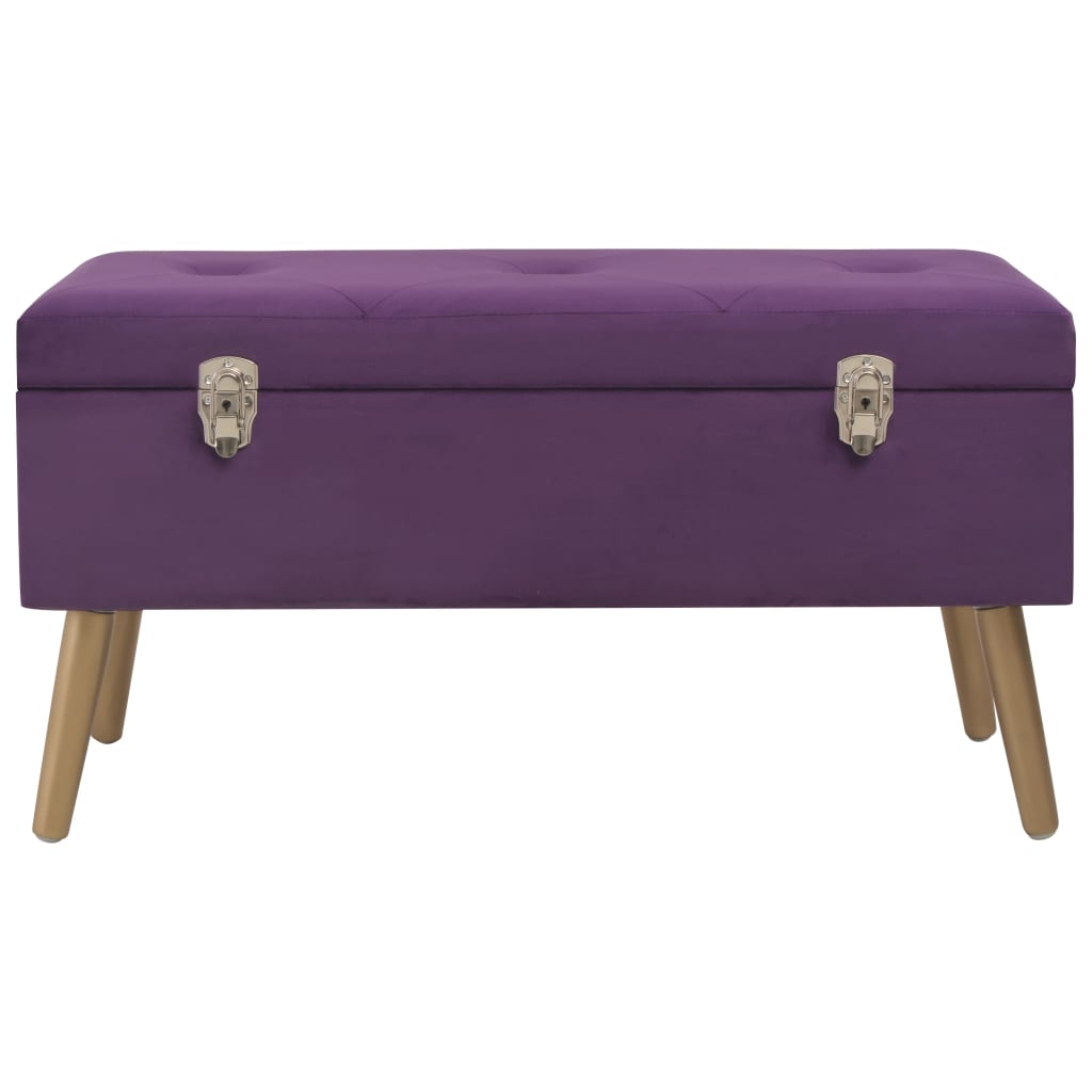 Bank mit Stauraum 80 cm Lila Samt - Pazzar.ch