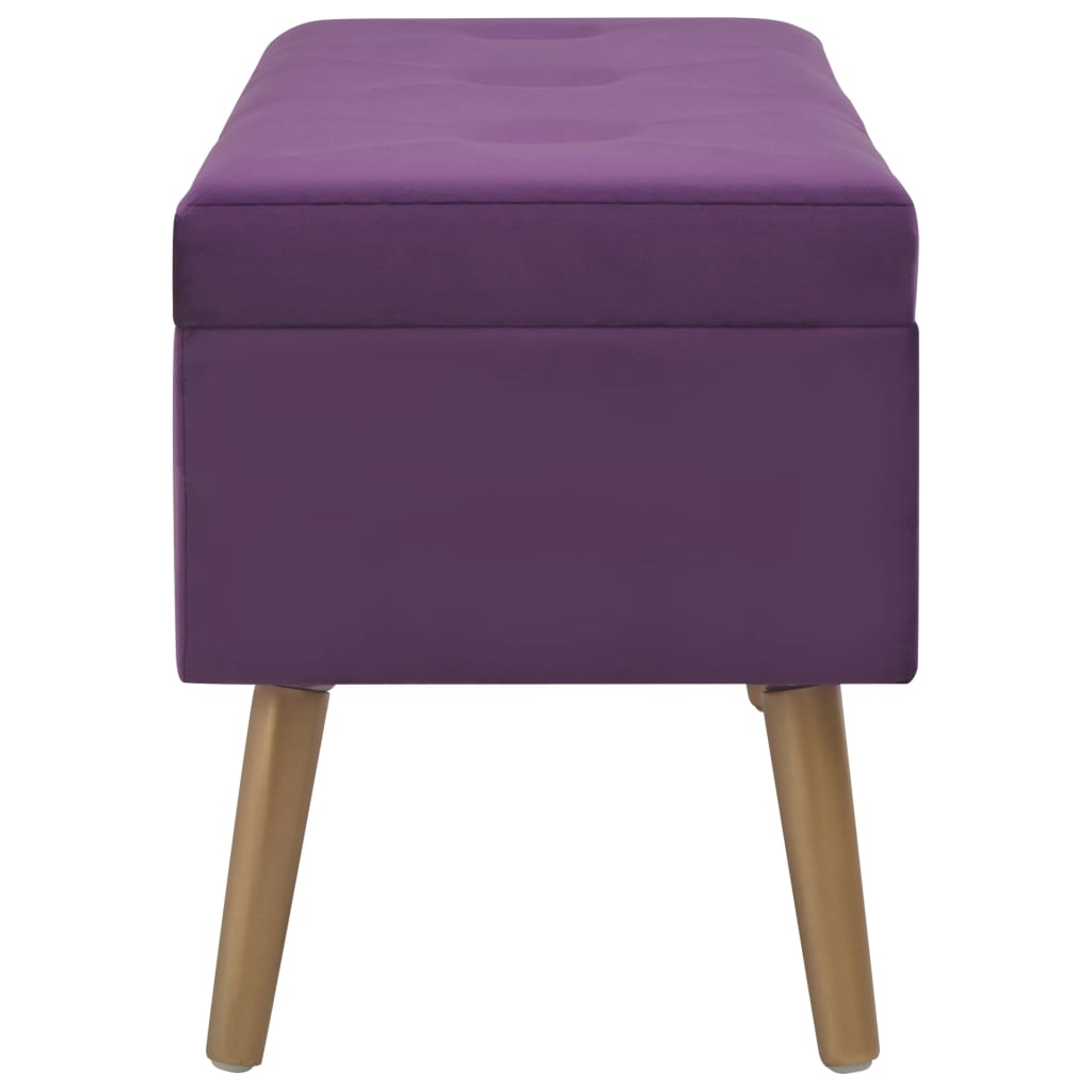 Bank mit Stauraum 80 cm Lila Samt - Pazzar.ch
