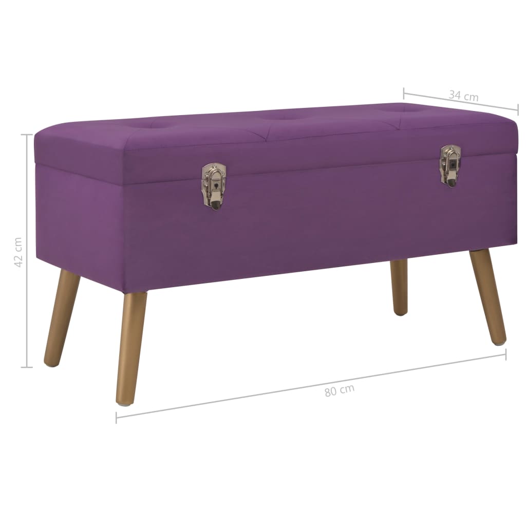 Bank mit Stauraum 80 cm Lila Samt - Pazzar.ch