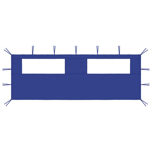 Pavillon-Seitenwand mit Fenstern 6x2 m Blau - Pazzar.ch