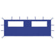 Pavillon-Seitenwand mit Fenstern 6x2 m Blau