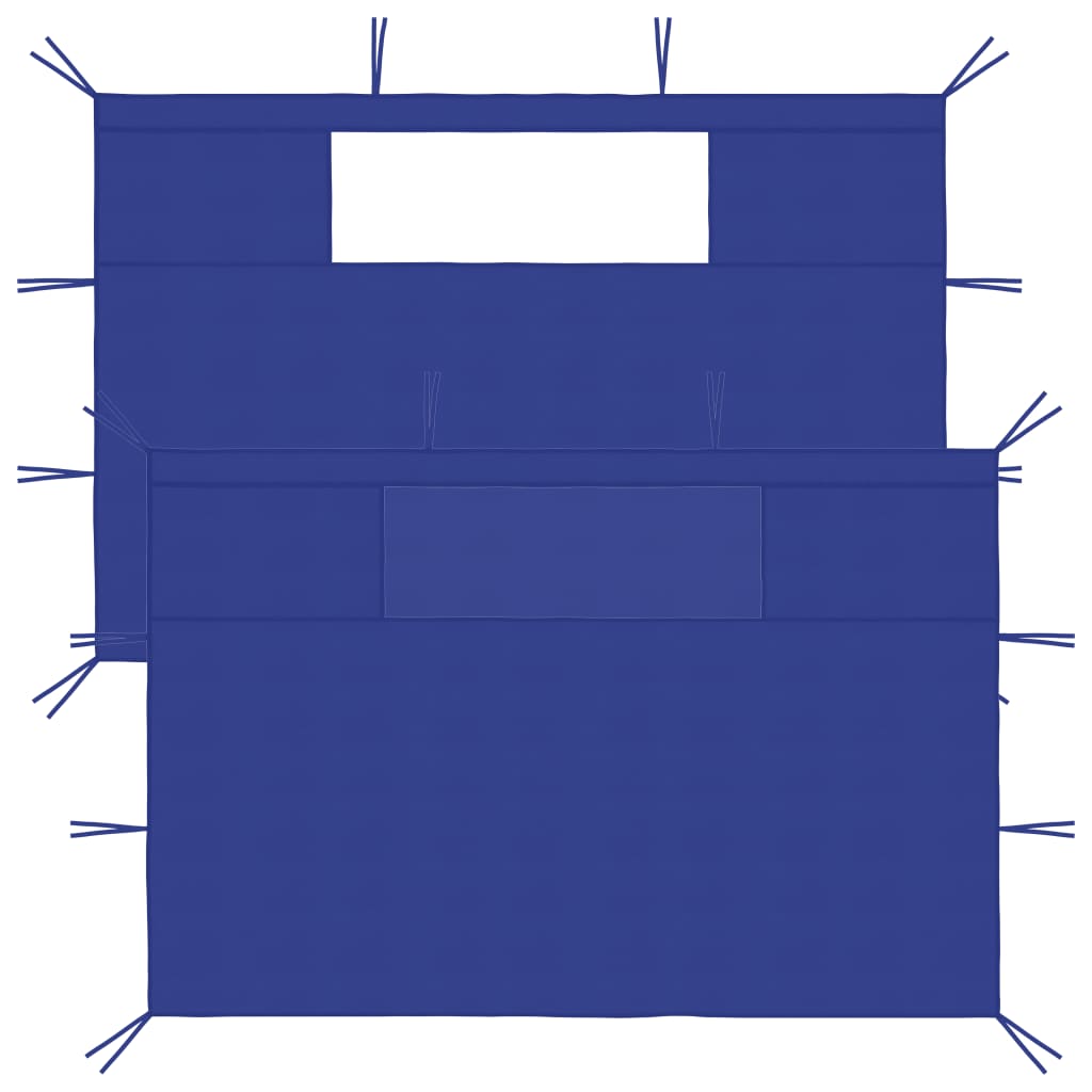 Pavillon-Seitenwände mit Fenstern 2 Stk. Blau - Pazzar.ch