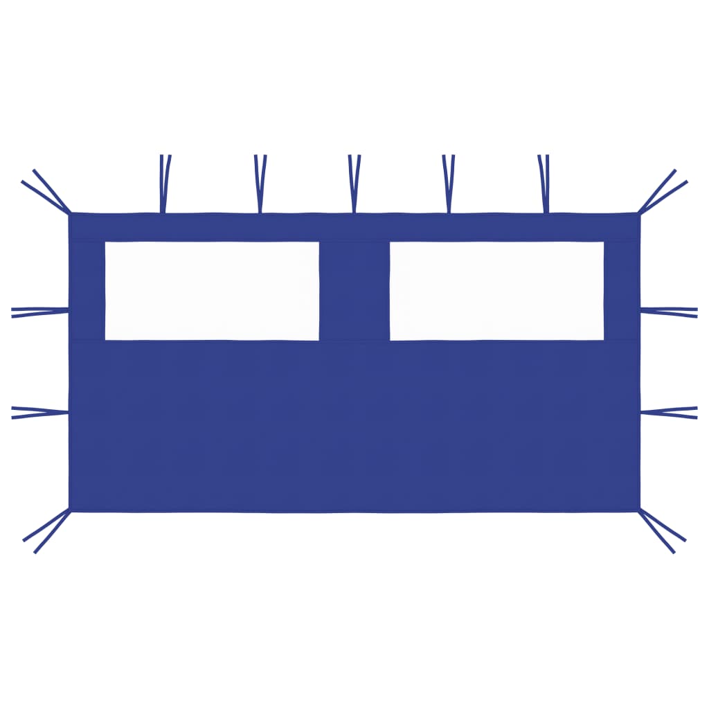 Pavillon-Seitenwand mit Fenstern 4x2 m Blau - Pazzar.ch