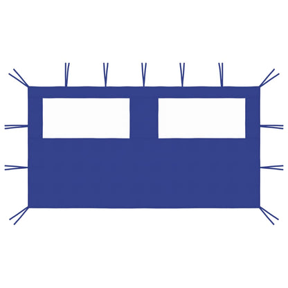 Pavillon-Seitenwand mit Fenstern 4x2 m Blau - Pazzar.ch