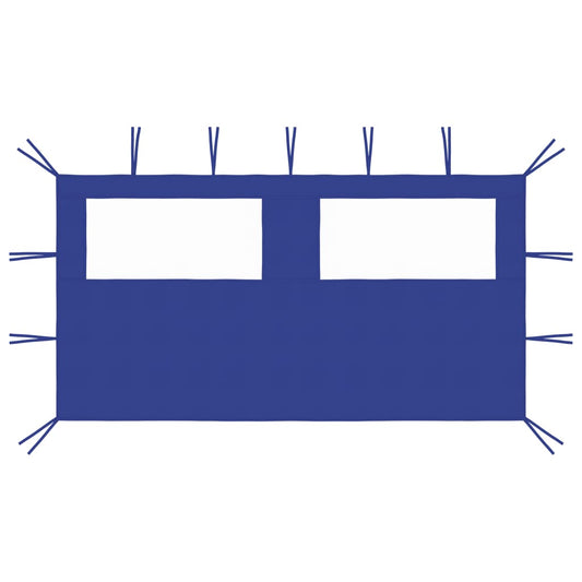 Pavillon-Seitenwand mit Fenstern 4x2 m Blau - Pazzar.ch
