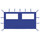 Pavillon-Seitenwand mit Fenstern 4x2 m Blau