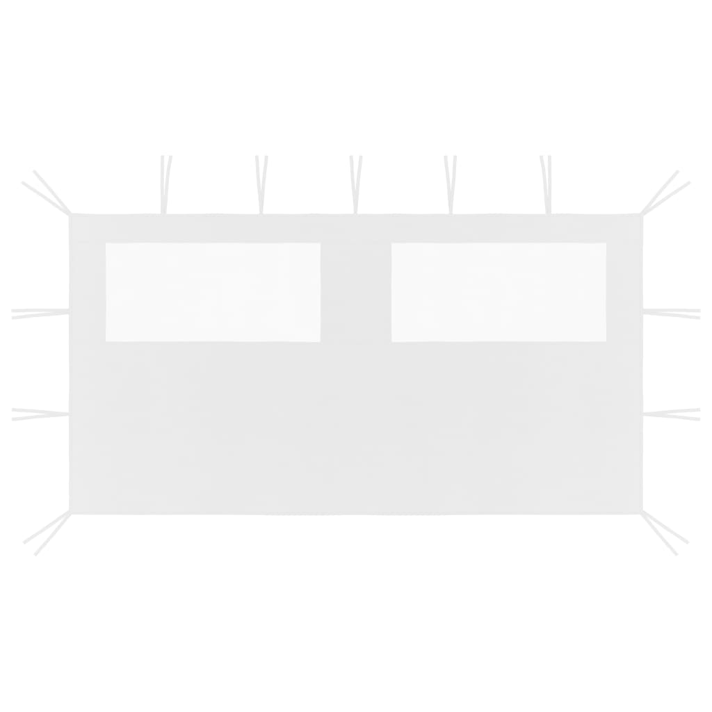 Pavillon-Seitenwand mit Fenstern 4x2 m Weiß - Pazzar.ch