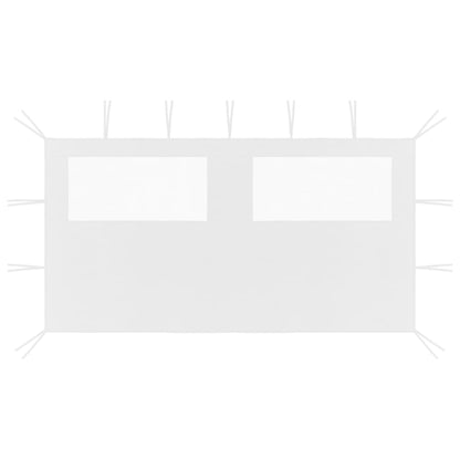 Pavillon-Seitenwand mit Fenstern 4x2 m Weiß - Pazzar.ch
