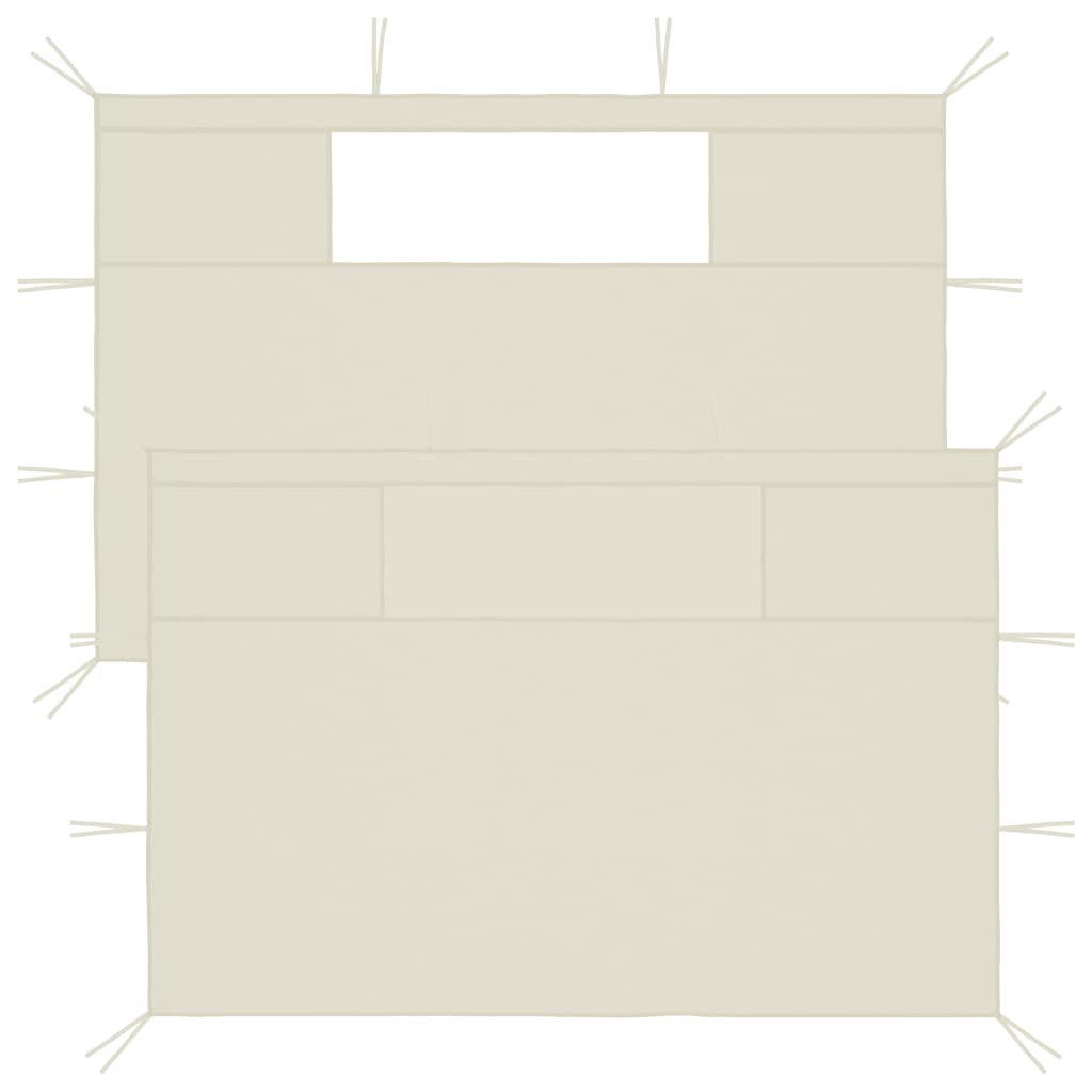 Pavillon-Seitenwände mit Fenstern 2 Stk. Creme - Pazzar.ch