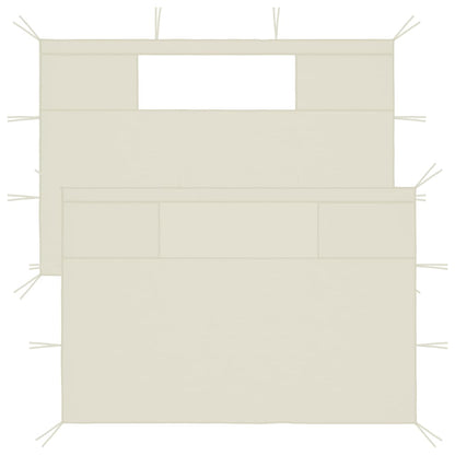 Pavillon-Seitenwände mit Fenstern 2 Stk. Creme - Pazzar.ch