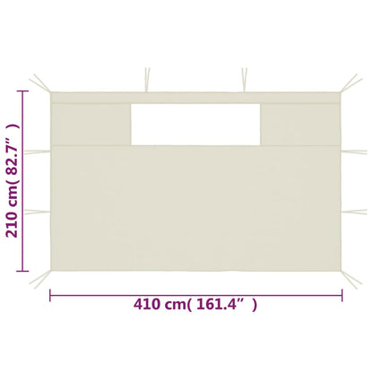 Pavillon-Seitenwände mit Fenstern 2 Stk. Creme - Pazzar.ch