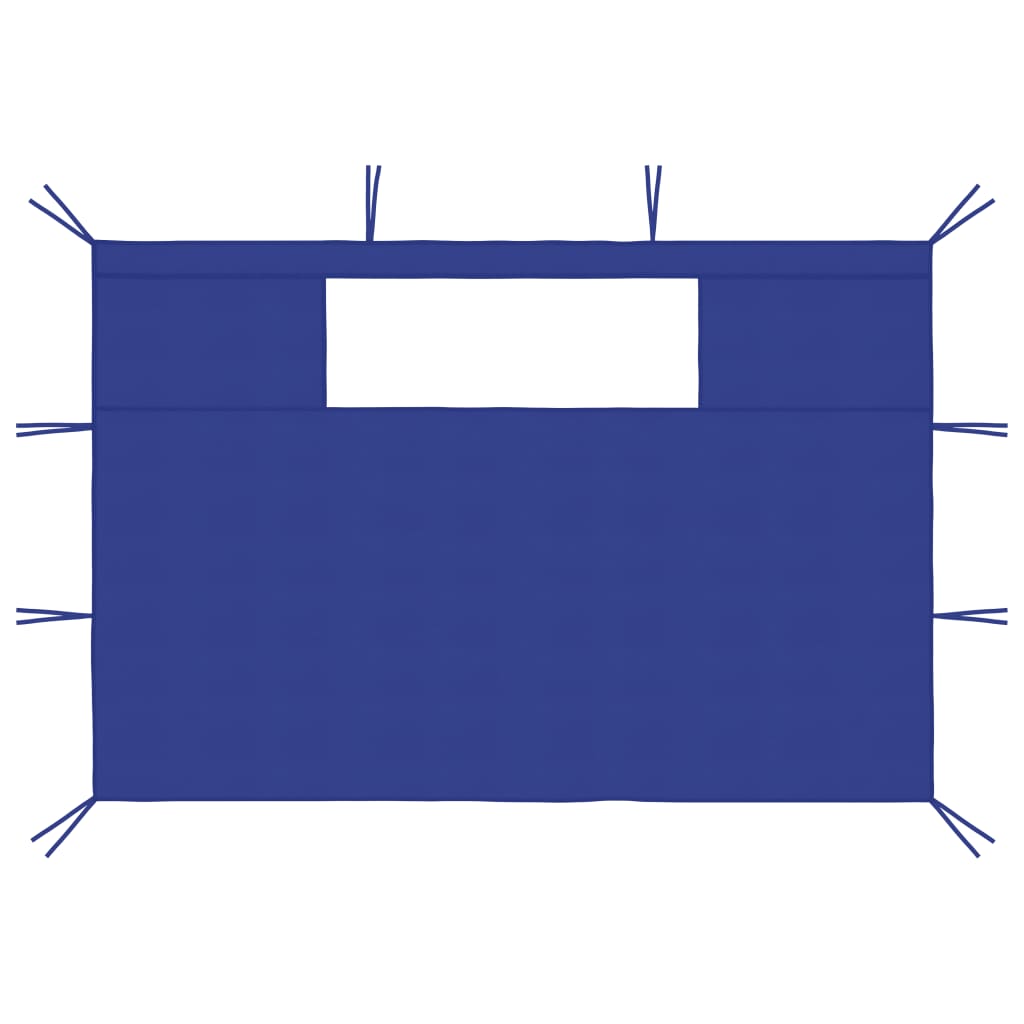 Pavillon-Seitenwände mit Fenstern 2 Stk. Blau - Pazzar.ch