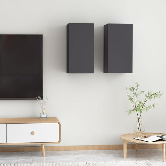 TV-Schränke 2 Stk. Grau 30,5x30x60 cm Holzwerkstoff - Pazzar.ch