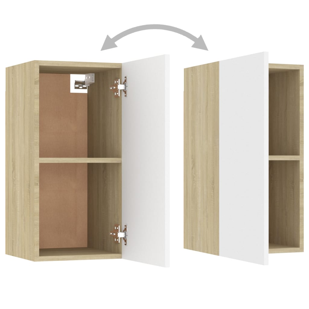 TV-Schrank Weiß Sonoma-Eiche 30,5x30x60 cm Holzwerkstoff - Pazzar.ch