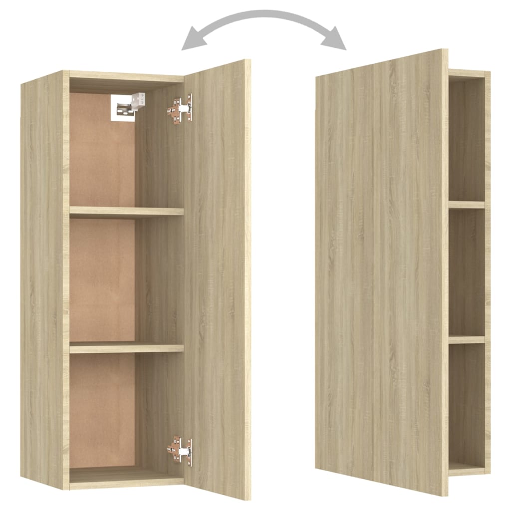TV-Schränke 2 Stk. Sonoma-Eiche 30,5x30x90 cm Holzwerkstoff - Pazzar.ch