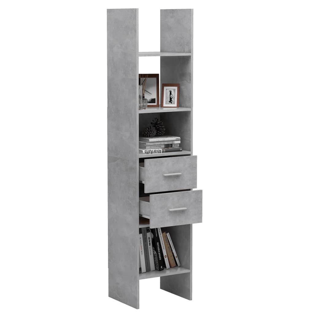 Bücherregal Betongrau 40x35x180 cm Holzwerkstoff - Pazzar.ch