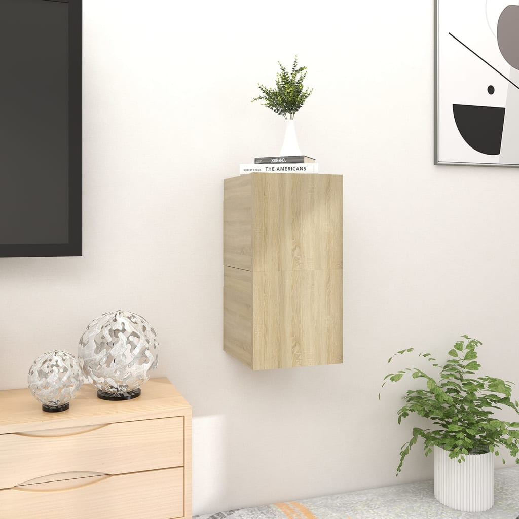 TV-Wandschränke 2 Stk. Sonoma-Eiche 30,5x30x30 cm - Pazzar.ch