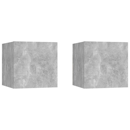 TV-Wandschränke 2 Stk. Betongrau 30,5x30x30 cm - Pazzar.ch