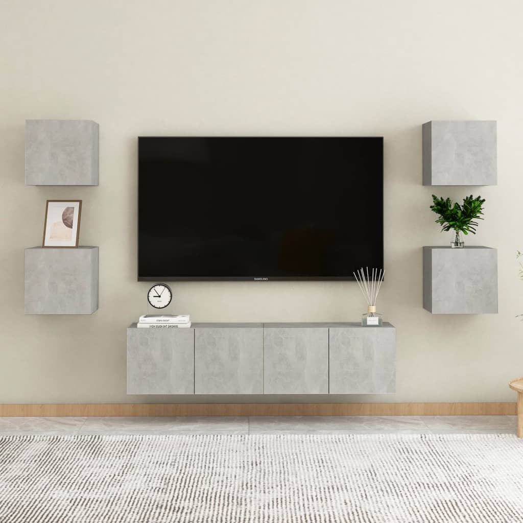 TV-Wandschränke 2 Stk. Betongrau 30,5x30x30 cm - Pazzar.ch