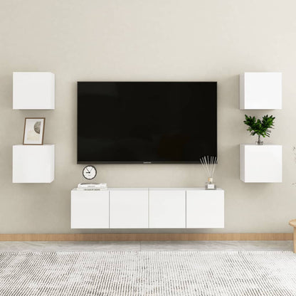 TV-Wandschrank Hochglanz-Weiß 30,5x30x30 cm - Pazzar.ch