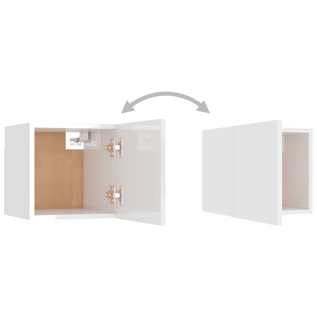 TV-Wandschrank Hochglanz-Weiß 30,5x30x30 cm - Pazzar.ch