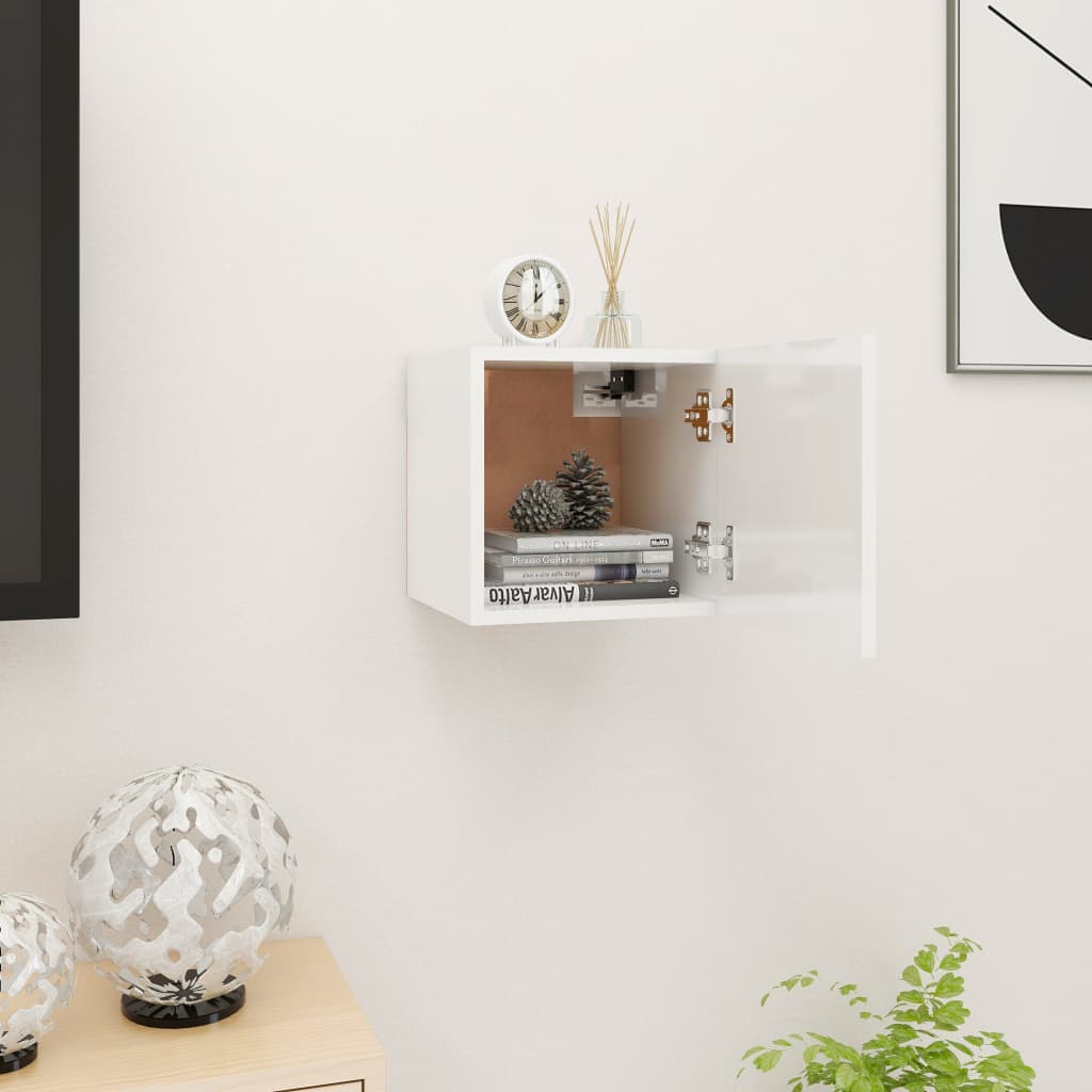 TV-Wandschrank Hochglanz-Weiß 30,5x30x30 cm - Pazzar.ch