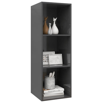 TV-Wandschrank Hochglanz-Grau 37x37x107 cm Holzwerkstoff - Pazzar.ch