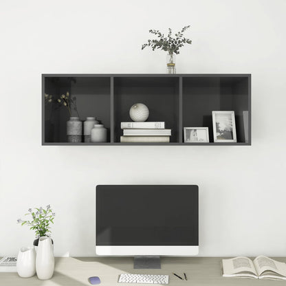 TV-Wandschrank Hochglanz-Grau 37x37x107 cm Holzwerkstoff - Pazzar.ch