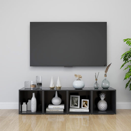 TV-Schränke 4 Stk. Grau 37x35x37 cm Holzwerkstoff - Pazzar.ch