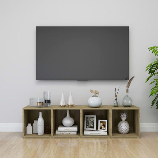 TV-Schränke 4 Stk. Sonoma-Eiche 37x35x37 cm Holzwerkstoff - Pazzar.ch