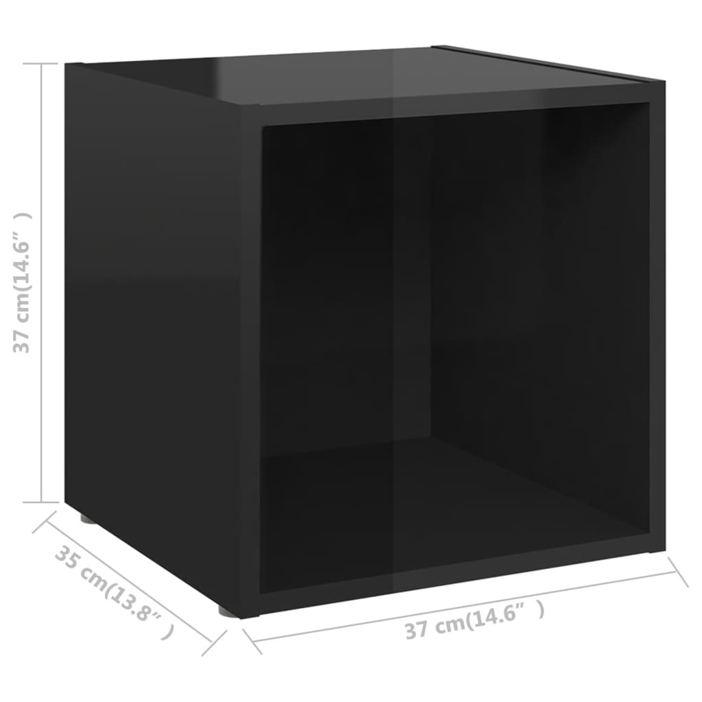 TV-Schränke 4 Stk. Hochglanz-Schwarz 37x35x37 cm Holzwerkstoff - Pazzar.ch