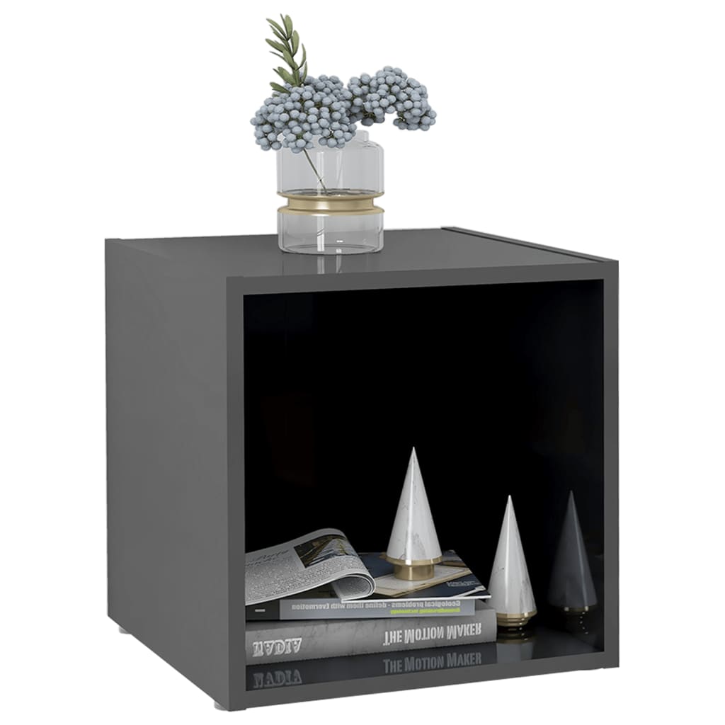 TV-Schränke 4 Stk. Hochglanz-Grau 37x35x37 cm Holzwerkstoff - Pazzar.ch