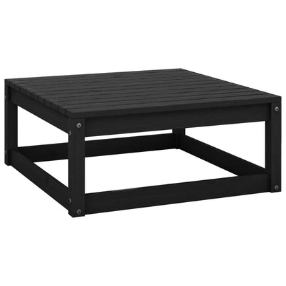 Garten-Fußhocker mit Kissen Schwarz Kiefer Massivholz - Pazzar.ch
