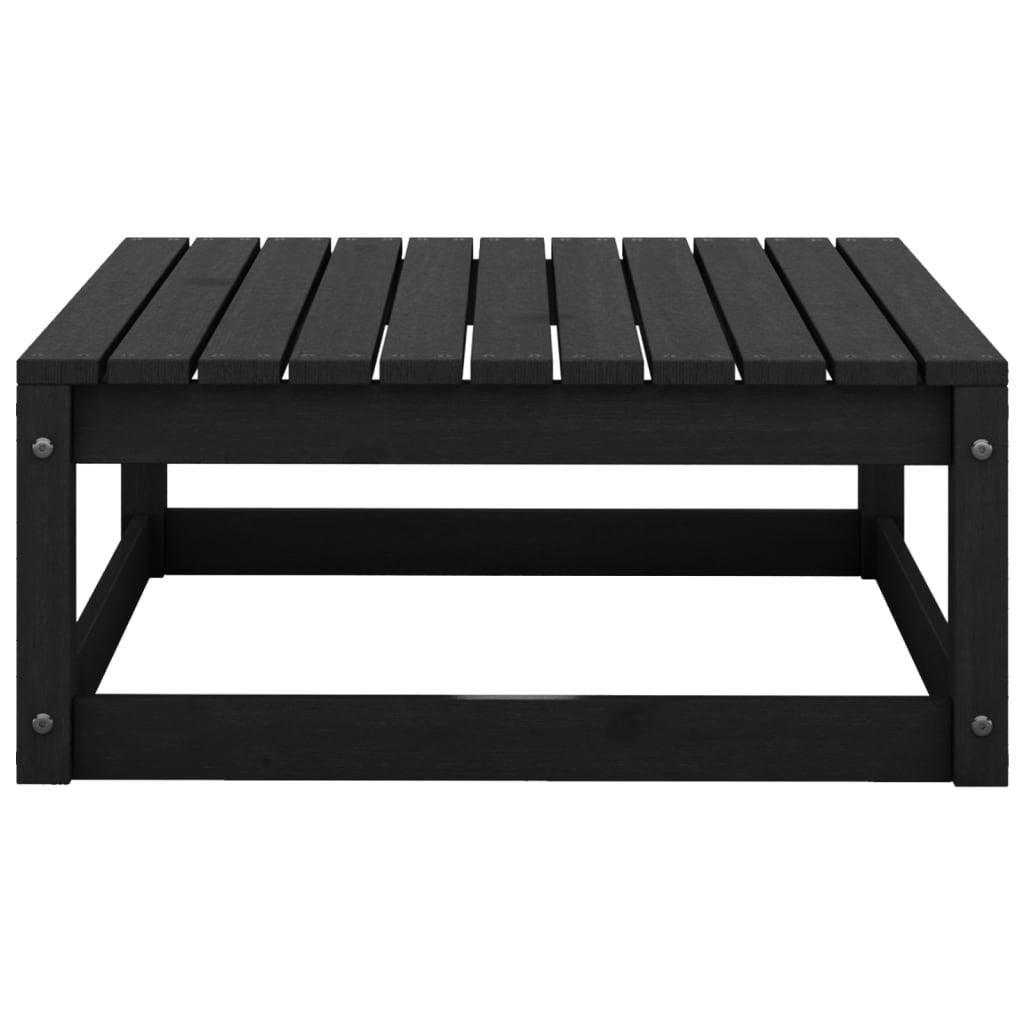Garten-Fußhocker mit Kissen Schwarz Kiefer Massivholz - Pazzar.ch