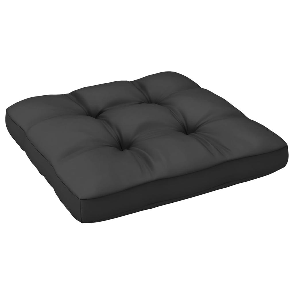 Garten-Fußhocker mit Kissen Schwarz Kiefer Massivholz - Pazzar.ch