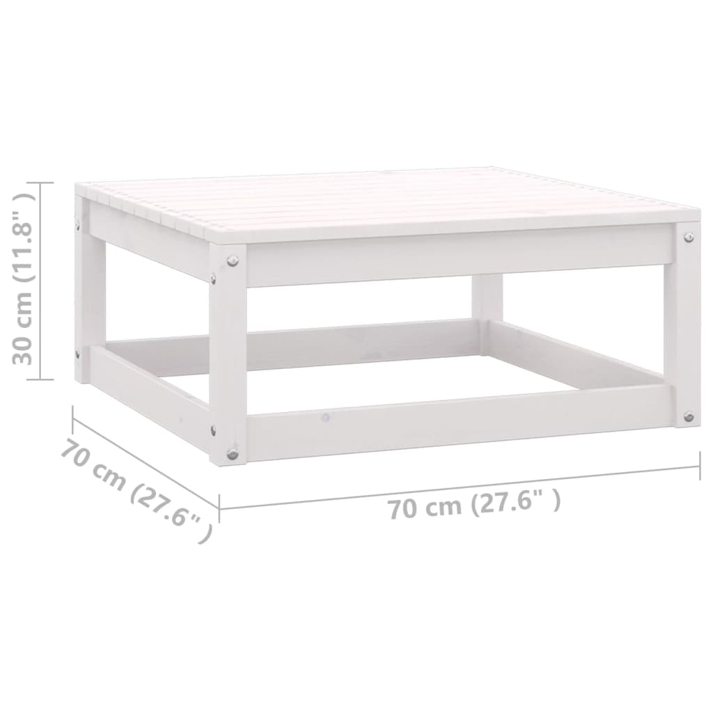 Garten-Fußhocker mit Kissen 2 Stk. Weiß Massivholz Kiefer - Pazzar.ch