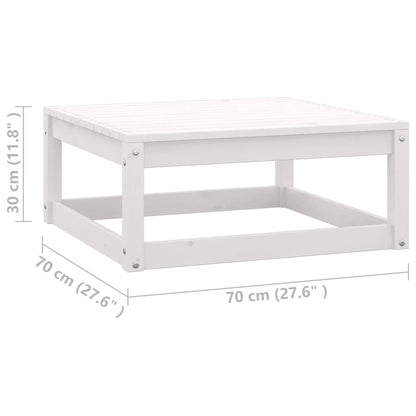 Garten-Fußhocker mit Kissen 2 Stk. Weiß Massivholz Kiefer - Pazzar.ch