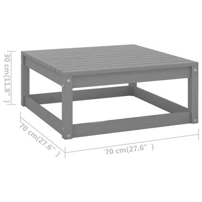 Garten-Fußhocker mit Kissen 2 Stk. Grau Massivholz Kiefer - Pazzar.ch