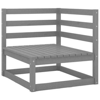 2-tlg. Garten-Lounge-Set mit Kissen Grau Kiefer Massivholz - Pazzar.ch